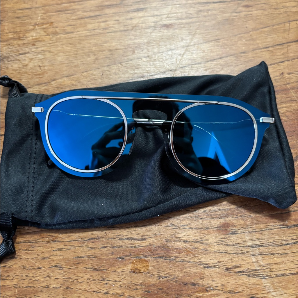 Dolce Gabanna Blue Mirrored Aviator Sunglasses